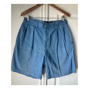 Vtg Polo by Ralph Lauren Mens 33 Blue Pleated Tyler Shorts Classic Chino (READ)